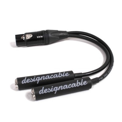 Female XLR to 2x 6.35mm TRS Sockets parallel splitter, Balanced Adaptor
