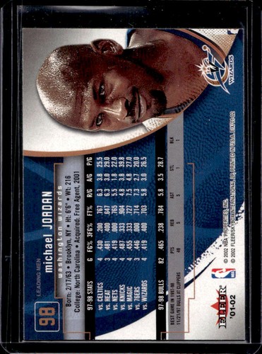 2001-02 Fleer E-X Michael Jordan #98 Wizards - Picture 2 of 2