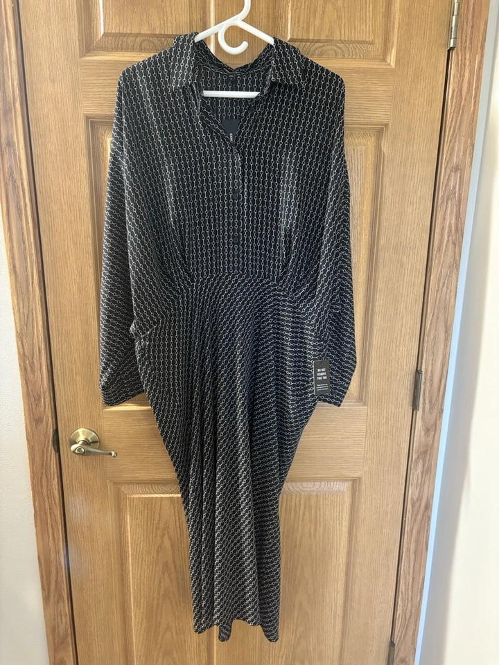 XL NUEVO CON ETIQUETAS Vestido Express Portofino para mujer negro blanco Foto 4 de 4