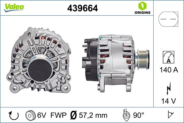 Lichtmaschine FÜR Audi A3 (8P1), Audi A3 Sportback (8PA) - Valeo 439664-image