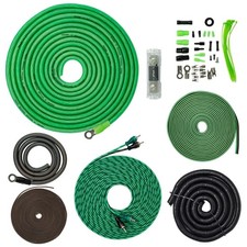 SoundBox 4 Gauge Amplifier Wiring Complete Kit, Extra Long 20 Black/Green