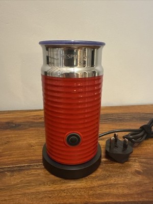 Nespresso Aeroccino with Base Milk Frother Red Hot Cold VGC  UK - Main Image