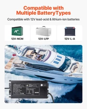 1-Bank 10A 12V Smart Marine Battery Charger - IP68 Waterproof Onboard Boat & RV