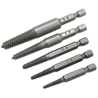 5PC Hexagonal Handle Broken Head Screw Extractor Power Tool Accessory Hexagonal 