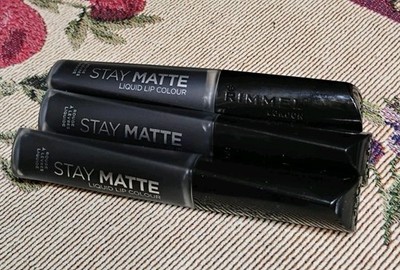 Lot Pack of 3 Rimmel Stay Matte Liquid Lip Color 840 Pitch Black