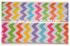 2 1/4 GLITTER CHEVRON ZIG ZAG STRIPE MULTI BRIGHT GROSGRAIN RIBBON 4 HAIRBOW