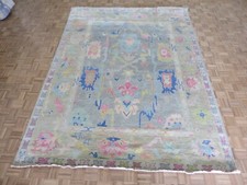8'10 x 11'11 Hand Knotted Gray Colorful Modern Oushak Oriental Rug G15599