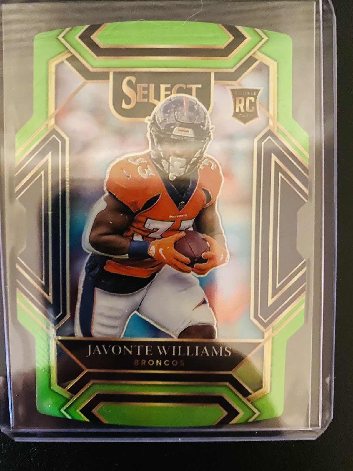 2021 Panini Select Javonte Williams #257 Neon Green Die Cut #’ed /349 Broncos