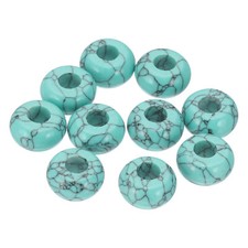 10 Pcs Natural Large Hole Gemstone Beads for DIY Jewelry Craft, Turquoise