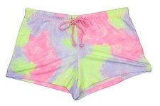 Jenni Intimates Tie Dye Drawstring Waist Women's Pajama Sleep Shorts NWT Multi