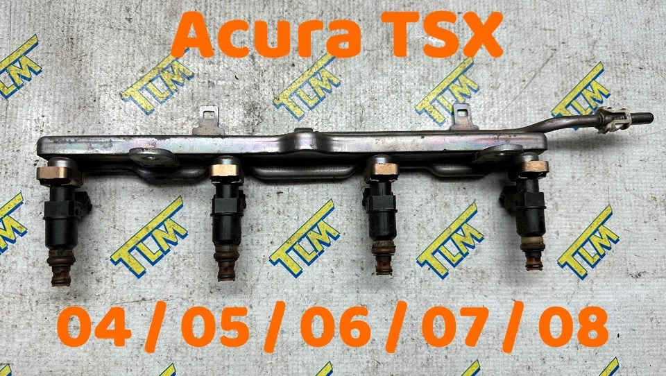 Оригинальные форсунки и топливная рейка 2006 Acura TSX двигатель 2.4 K24A2 2004 2005 2007 2008 годов выпуска - Изображение 2 из 4