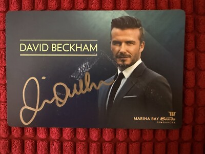 Carte Signée David Beckham Manchester United - Marina Bay Sands, Photo Originale Non Authentifiée
