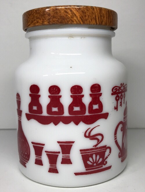 Bocal Vintage En Verre Opale – H 10 Cm, D 7,4 Cm – Déco Cuisine Rétro N°22