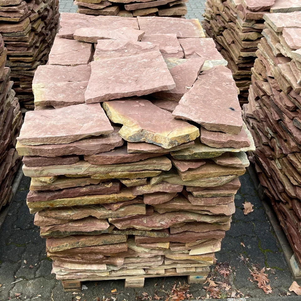 7M2 NATURSTEIN ROT VERBLENDER POLYGONALPLATTEN  BRUCHSTEINPLATTEN WAND BODEN  - Bild 2 von 4