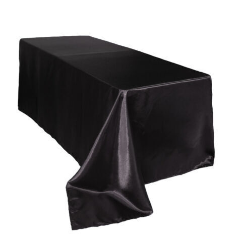 8ft Rectangular Shiny Satin Tablecloth for Home & Weddings Stylish 90x156" Cover - Picture 18 of 44