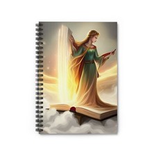Girl on Book Heaven front cover printed Spiral Notebook - Ruled Line