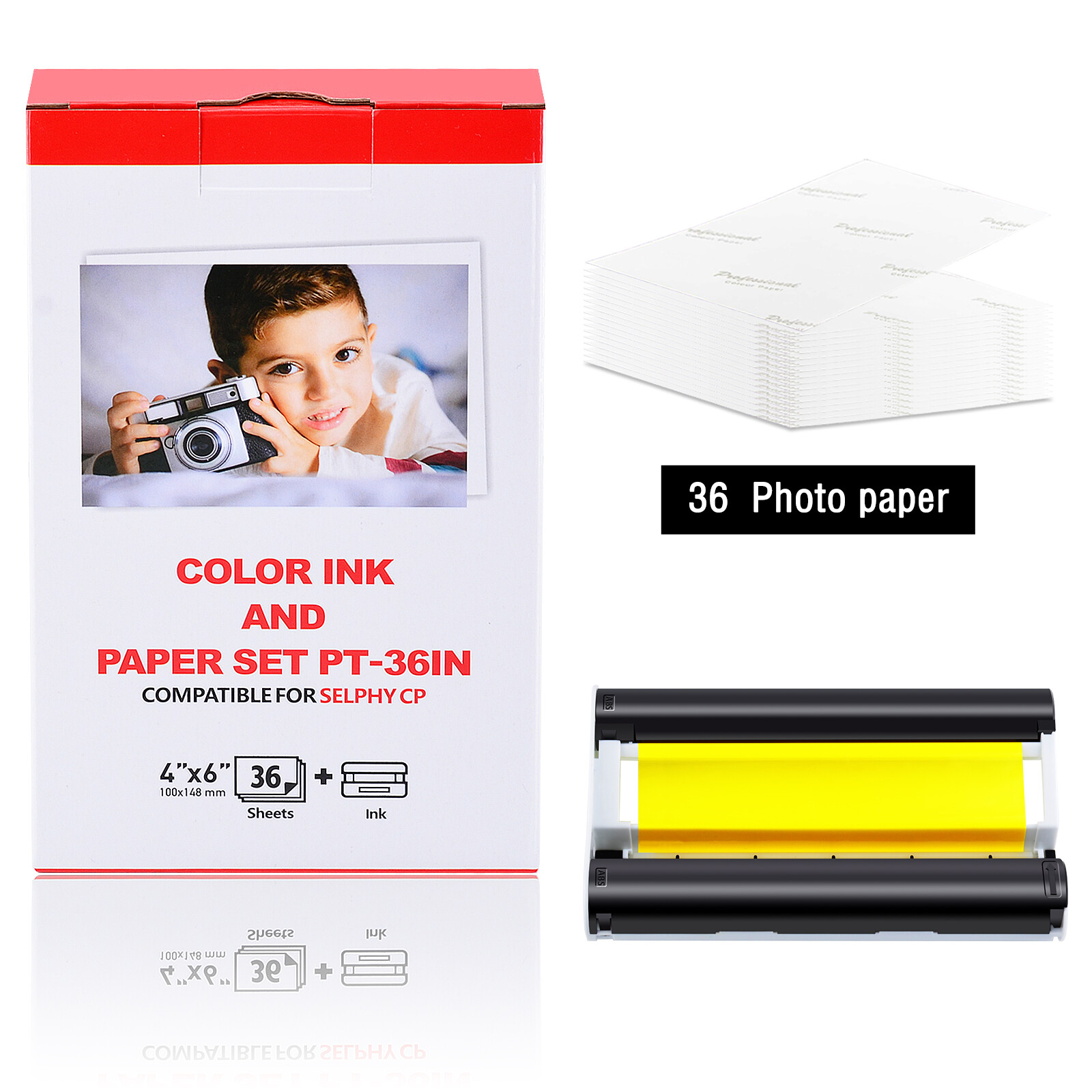 Color Ink Cassette 36 Photo 4x6 Paper SET Fits Canon Selphy CP-900 1000 KP- 36IP