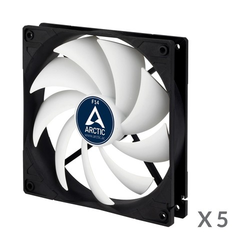 ARCTIC F14 140mm Value 5x Pack Nero Case PC Case Ventole di Raffreddamento .3-Sone 74CFM 1350RPM - Foto 2 di 8