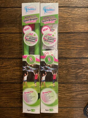 (2)  WOWmazing Giant Bubble Powder Kit: Include Large Bubble Wand and 3 Packets