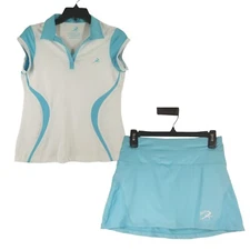 NWOT Jiggy Athletic Outfit-Polo & Matching Skort BLUE White S SMALL 
