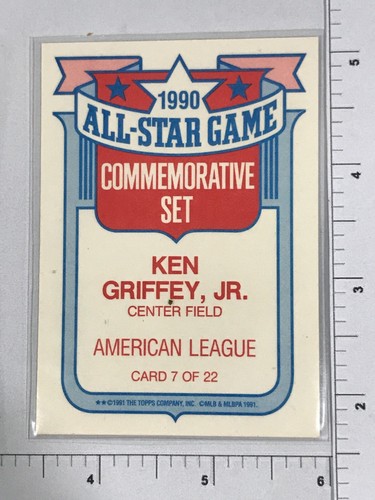 1991 Topps commemorativo All Star 40° Ken Griffey Jr #7 Seattle Mariners - Foto 2 di 2