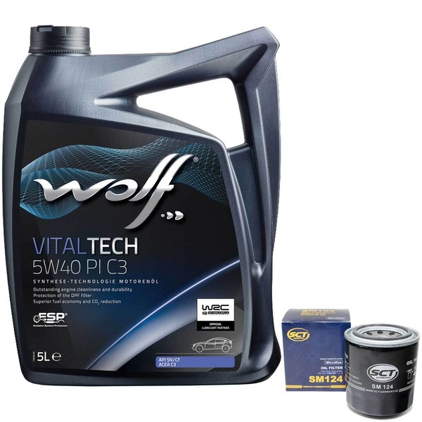 MotoröL Set 5W40 5 Liter + ÖLfilter SM 124 FüR Honda Civic VII CR-V II Rover 600-image