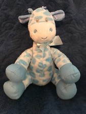 FIRST AND / MAIN STUFFED/PLUSH/SUPER SOFT 9" JINGLES BLUE GIRAFFE -RATTLES - EC