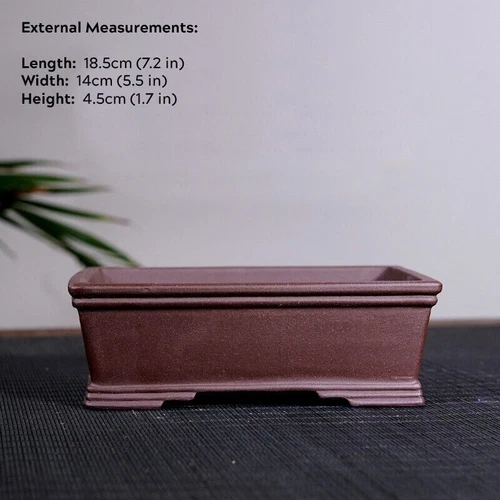 7-12" Large Rectangular Bonsai Pot Traditional Chinese Unglazed Purple Sand Pots - Picture 10 of 34