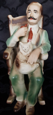 Mann Pfeife Katze H.  20 cm  l. 9 cm  ARPO Porcelain  Romania Curtea de Arges