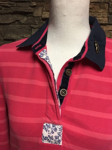 Jack Murphy Shirtdress Pink Stripe With Design Velvet Collar Heavy Cotton US 8 - Picture 2 of 12
