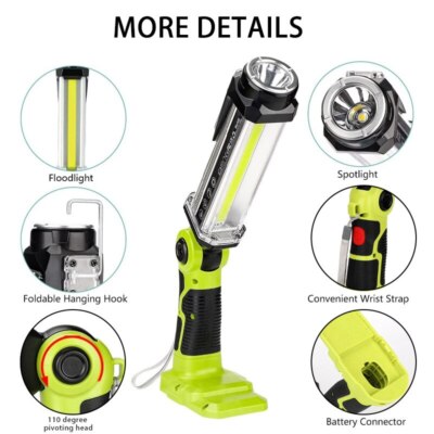 For Ryobi 18V Cordless LED Work Light Battery Handheld Flashlight