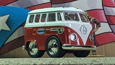 Kinsfun 2 Vw Volkswagen Bus Samba Tooned Orange White Loose Usa Stock