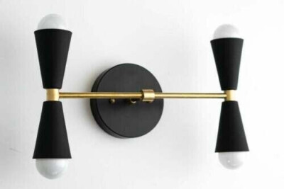 Mid Century Style Wall Sconces Light Black Wall Fixture Lights Made From Brass