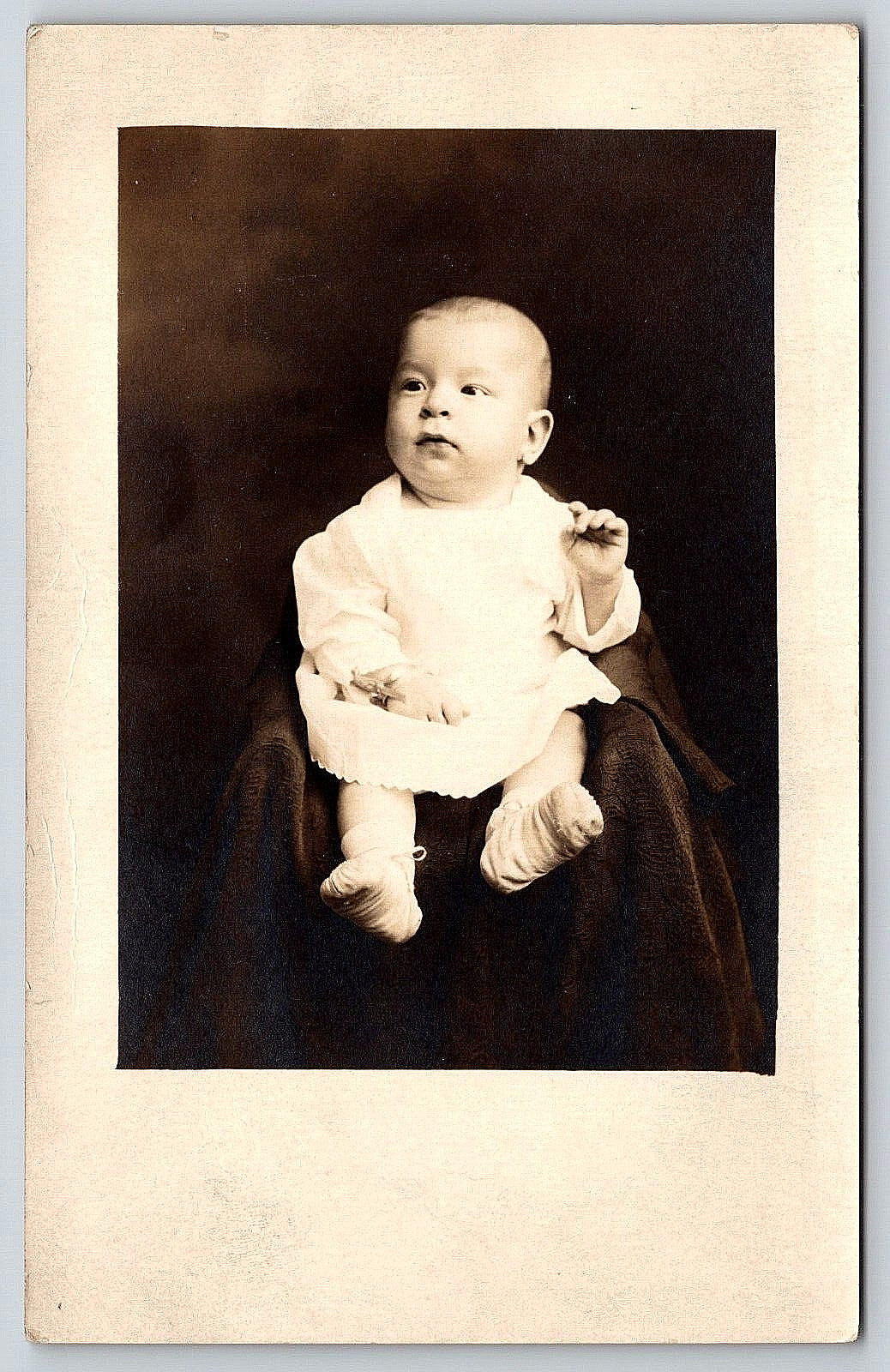 Rppc Vintage Old Antique Real Photo Postcard Picture Baby Infant Dress