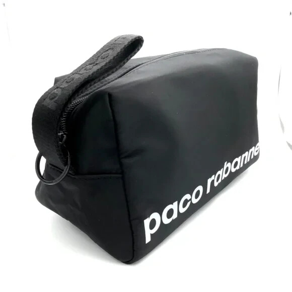 Paco Rabanne Unisex Reversible Black/Silver Pouch Toiletry Paco Rabanne Unisex Reversible Black/Silver Pouch Toiletry
