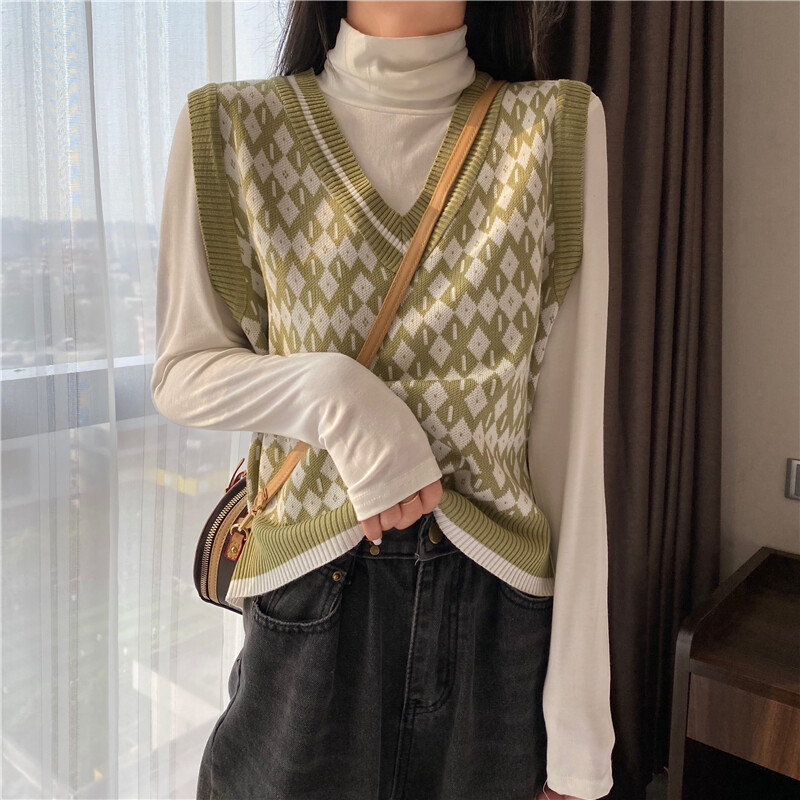 トップス NKNIT V-neck KNIT vest TWEE Jerry Cable V Neck Knit Vest | Vests for Women | KOODING