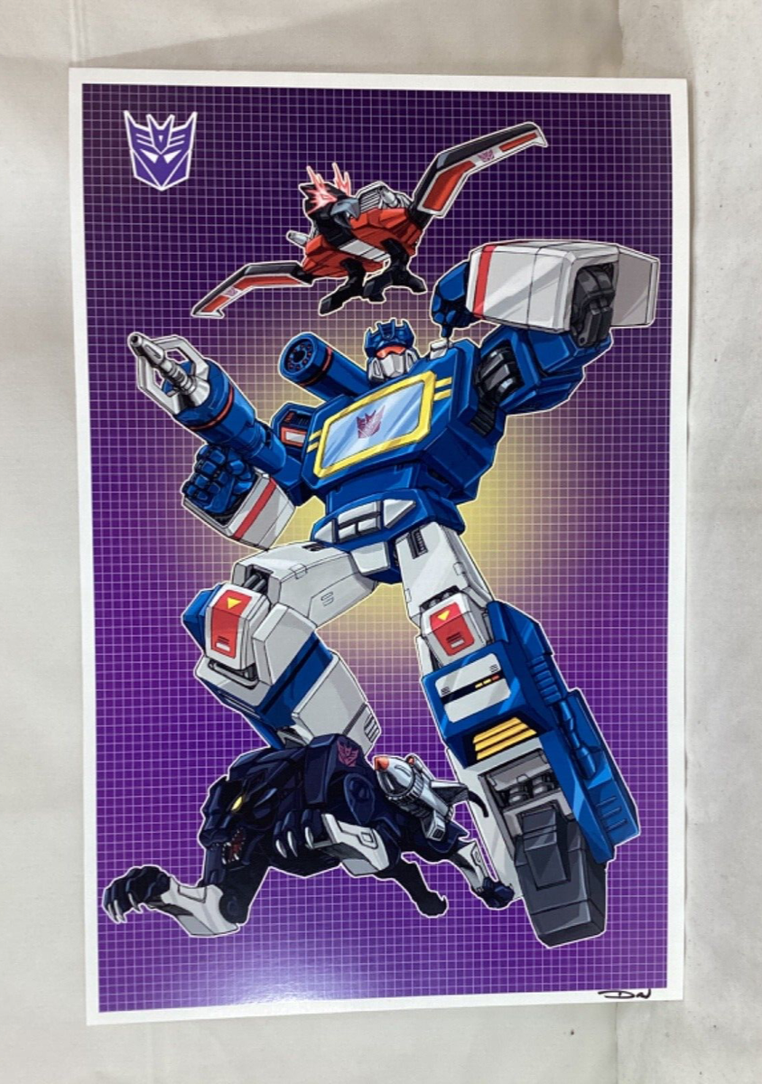 G1 Transformers Decepticon Soundwave Poster 11x17 Box Art Grid