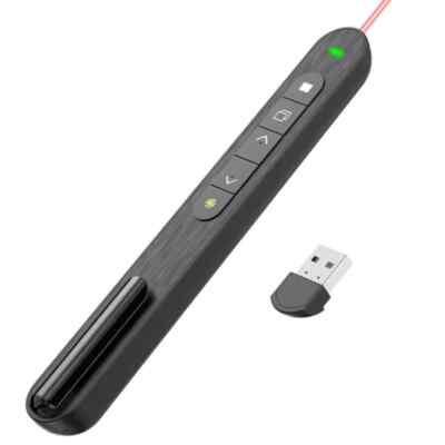 Wireless Presenter Red Laser Page Turning Pen 2.4G RF Volume Remote Control USB