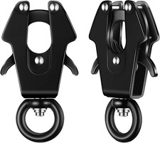 2 Pcs Frog Clip Black Dog Leash Clasp 360 Degree Swivel Clip Heavy Duty Quick Re