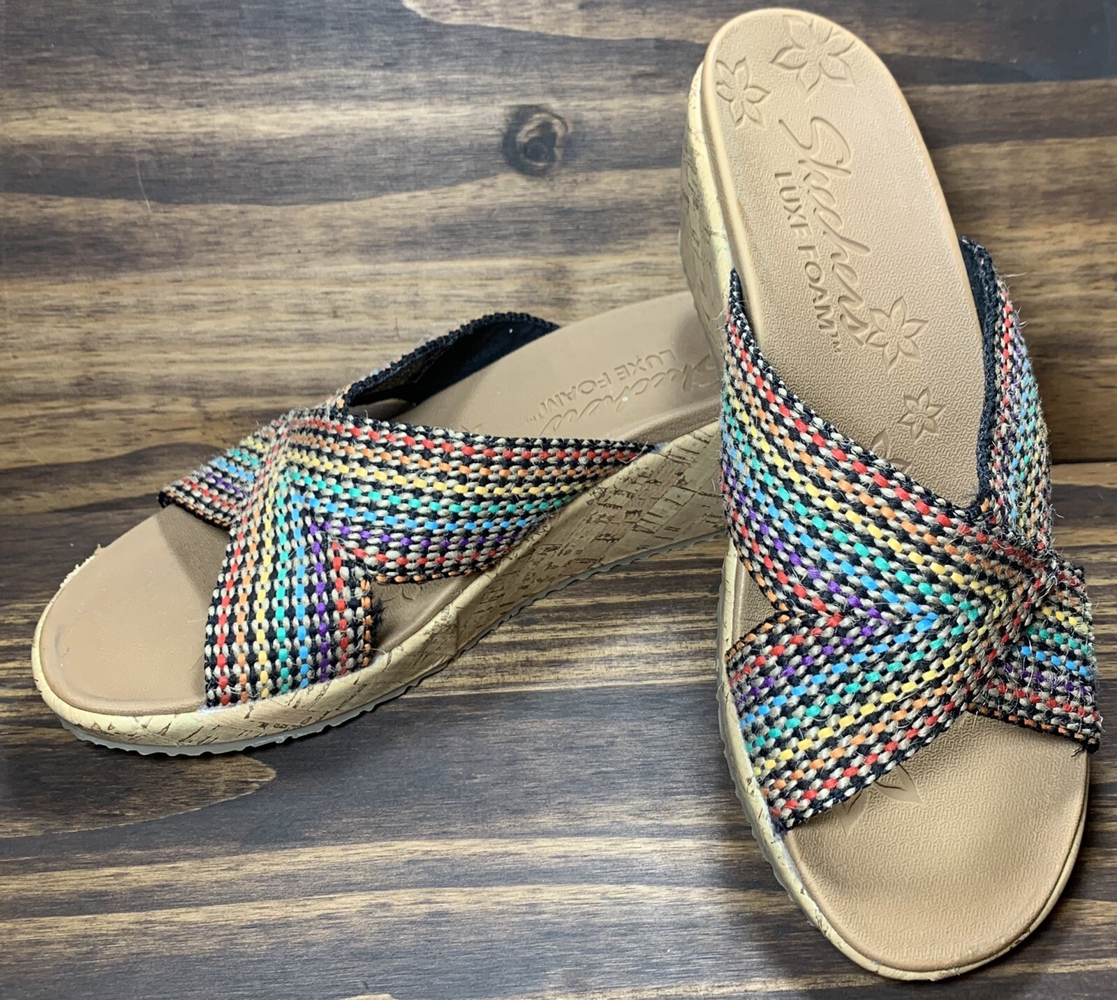 Skechers Cali Beverlee Rainbow Wedge Sandals Wome… - image 3