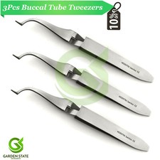 3 Pcs Orthodontic Buccal Tube Tweezers Lingual Bracket Holding Bonding Forceps
