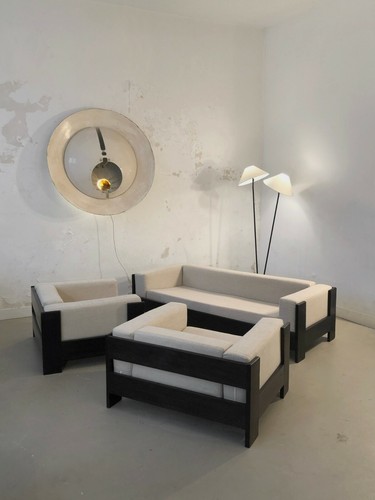  1970 SALON 1 CANAPE 2 FAUTEUILS MODERNISTE SPACE-AGE Tobia Scarpa CUBISTE - Bild 2 von 2