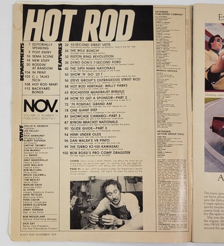 PV) Hot Rod Magazine November 1978 Volume 31 Issue 11 Chevrolet Ford Dodge Mopar - Foto 4 di 20
