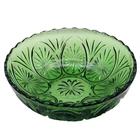 Vintage MCM Anchor Hocking Winter Green Cameo & Star Medallion Glass Salad Bowl
