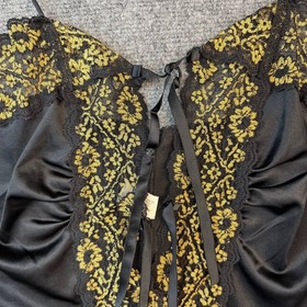 Vintage Teddy Bodysuit 3XL Black Gold Lace Plus Size