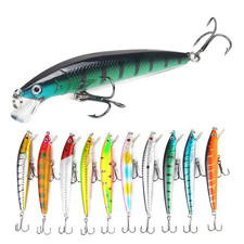 10x Long Tail Minnow Fishing baits 10cm 9g Floating Hard Bait Wobbler Crankbaits