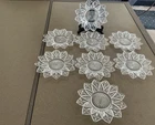 Set Of 8 PETAL CLEAR Federal Glass Bread Dessert Plates  6.5”