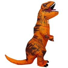 Orange T-Rex Inflatable Dinosaurs Costume Outfit Adult Dress Up Cosplay Party