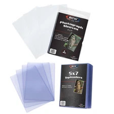 BCW 5x7 Toploaders + Soft Sleeves • 5 Rigid Holders & 5 Photo Protector Sleeves