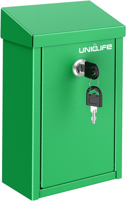 Green Key Drop Box for Outside, Metal Safe Suggestion Box with Key Lock, Collect